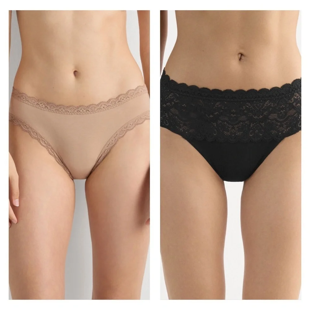 BUNDLE Intimissimi Elegant Lace and Cotton Trim Panties Knickers
